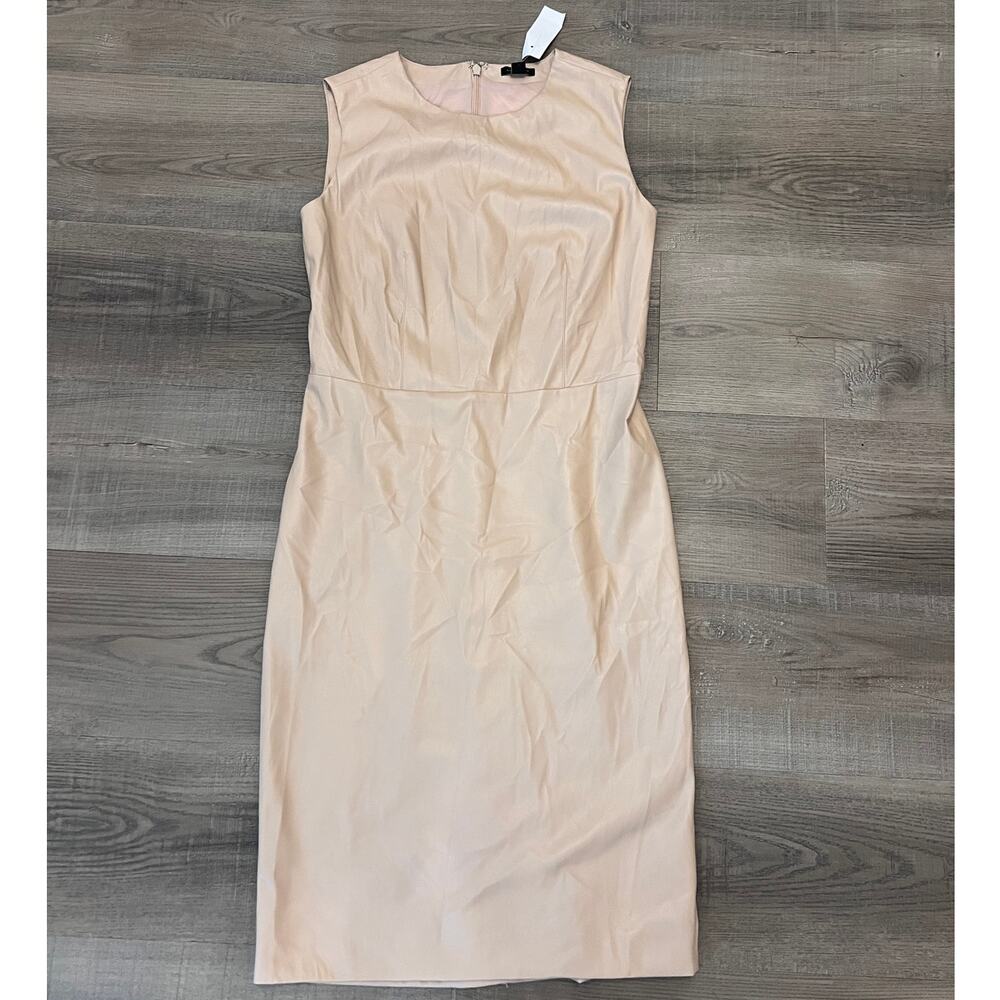 NWT Ann Taylor Sleeveless Tan Faux Leather Dress